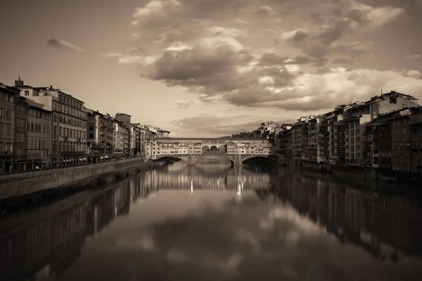 Florence Ponte Vecchio bw — Stock Photo, Image