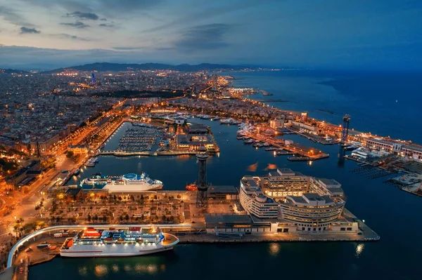 Barcelona noche de costa — Foto de Stock