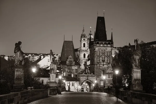 Charles Bridge at night — Stock Photo, Image