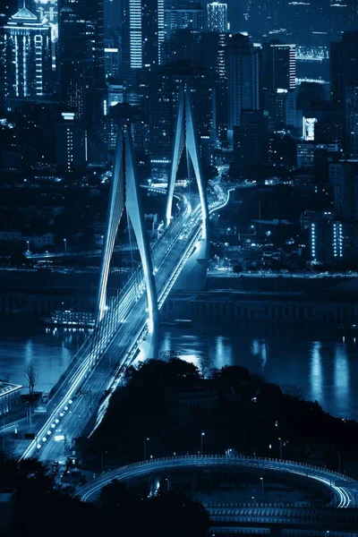 Chongqing bridge natt — Stockfoto