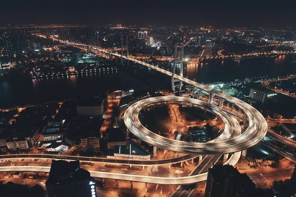 黄浦江上上海南浦大橋 — ストック写真