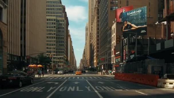 New York City 7th Avenue widok z perspektywy kierowcy — Wideo stockowe