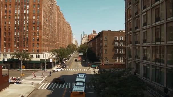 Ciudad de Nueva York centro vieja calle — Vídeos de Stock