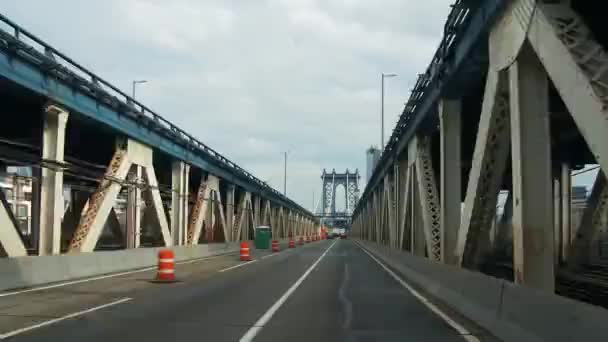 Conducir Manhattan Bridge Ciudad Nueva York — Vídeos de Stock