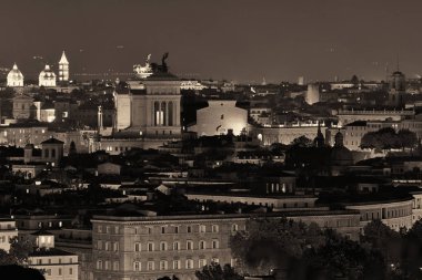 Roma gece görünümü siyah ve beyaz