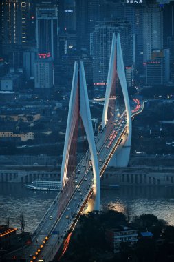 Chongqing bridge night clipart