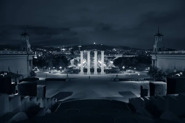 Placa espanya dämmerung in barcelona — Stockfoto