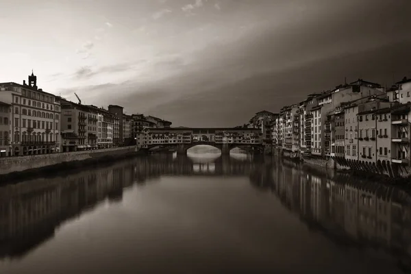 Florence Ponte Vecchio bw — Stok fotoğraf