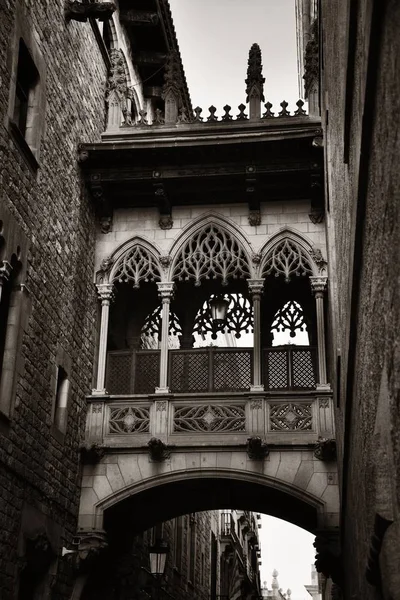 Pont del Bisbe in Gothic Quarter in Barcelona — Stock Photo, Image