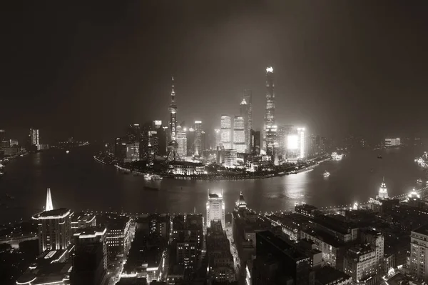 Légi éjszakai kilátás Shanghai — Stock Fotó