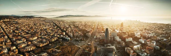 Luftaufnahme der Skyline von Barcelona — Stockfoto