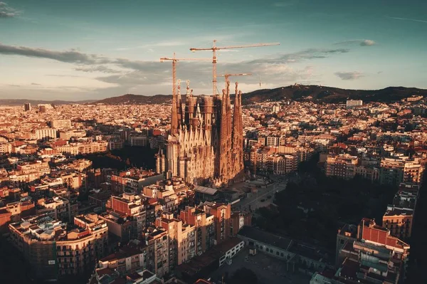 Widok z lotu ptaka Sagrada Familia — Zdjęcie stockowe