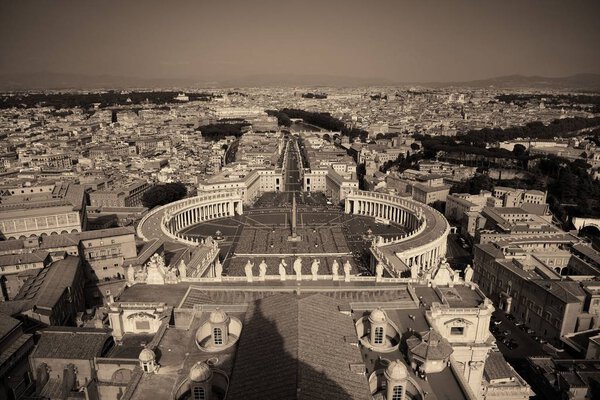 St. Peter's Square in Vatican City view from above