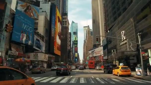 Νέα Υόρκη-7th Λεωφόρος Τάιμς της πλατείας Times — Αρχείο Βίντεο