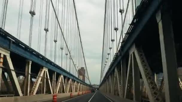 Conducir Manhattan Bridge Ciudad Nueva York — Vídeos de Stock