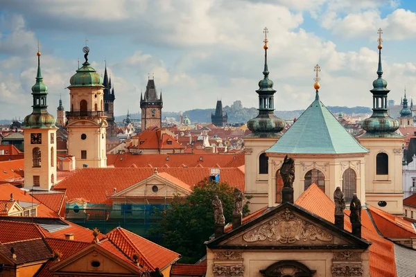 Praga skyline vista sul tetto — Foto Stock