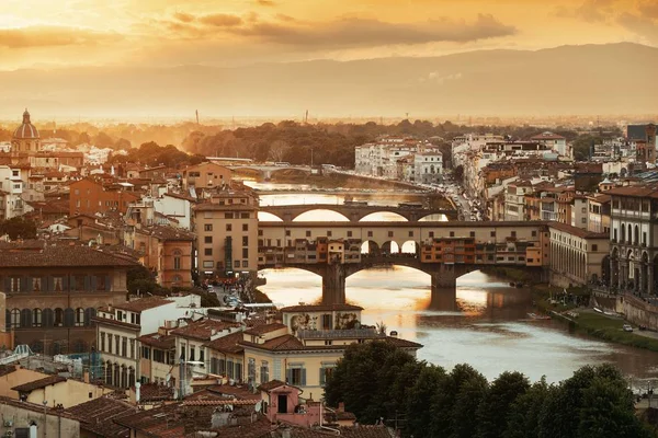 Zachód słońca panoramę Florencji — Zdjęcie stockowe