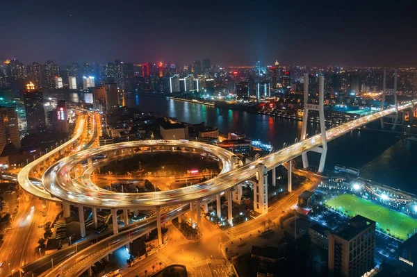 Shanghai Nanpu Bridge over Huangpu River — Stock Photo, Image