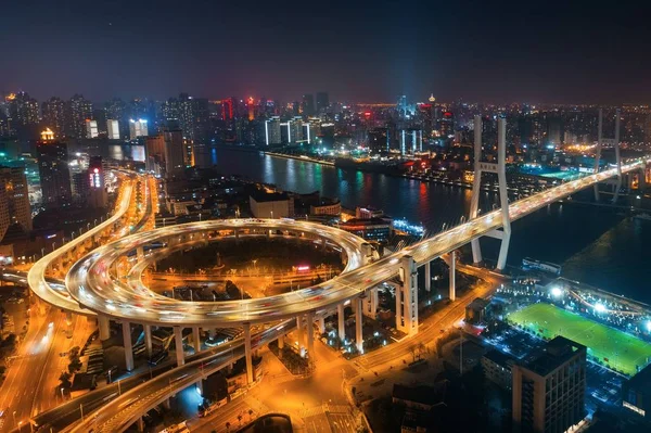 黄浦江上上海南浦大橋 — ストック写真