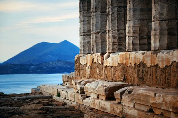 Tempel des Poseidon Nahaufnahme — Stockfoto