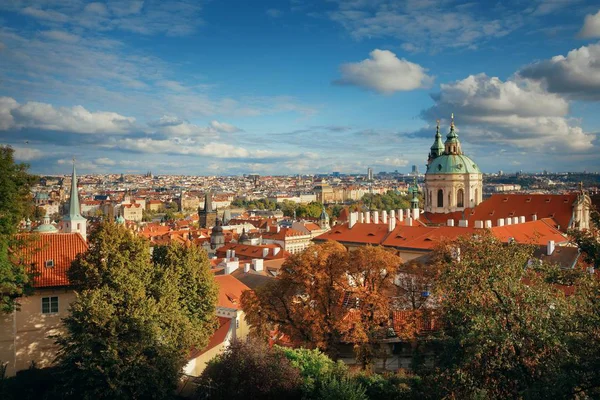 Praga skyline vista sul tetto — Foto Stock