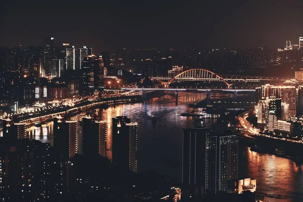 Chongqing miejski noc budynków — Zdjęcie stockowe