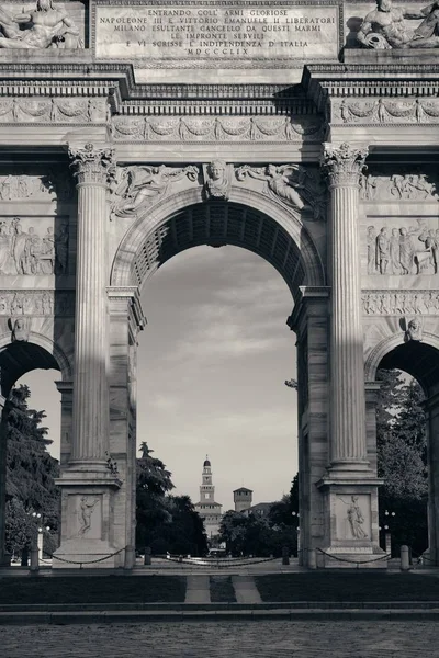 Arco da Paz Milão closeup — Fotografia de Stock