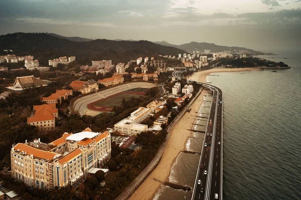 Letecký pohled na město Xiamen — Stock fotografie