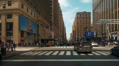 New York City 7th avenue sürüş görünümü