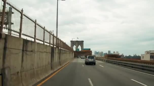 Hiperlapso del Puente de Brooklyn de Nueva York — Vídeos de Stock