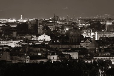 Roma gece görünümü siyah ve beyaz