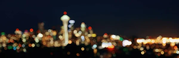 Seattle city skyline night — Stock Photo, Image