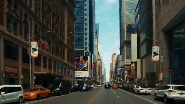 New York City 42nd Street och 7th Avenue — Stockvideo