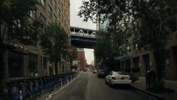 Manhattan Bridge Vista de rua — Vídeo de Stock