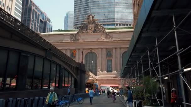 Нью Йорк Сша Липня 2019 Гранд Центральний Вокзал Зовнішній Вигляд — стокове відео