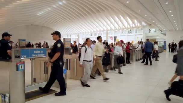 New York City Usa Července 2019 Světové Obchodní Centrum Dalekohledem — Stock video