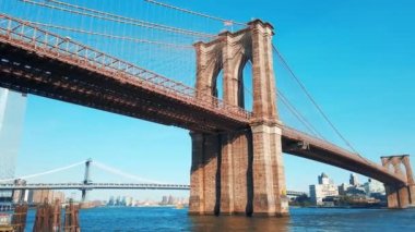 Manhattan, New York 'taki Brooklyn Köprüsü manzarası