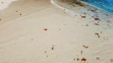 Virgin Adaları 'ndaki Aziz Thomas plajının güzel manzarası, seyahat konsepti
