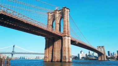 Manhattan, New York 'taki Brooklyn Köprüsü manzarası