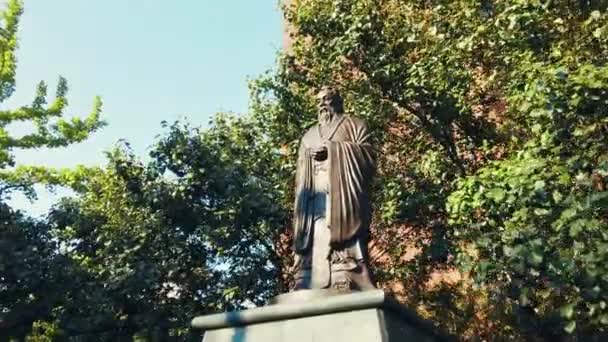 Nova Cidade Iorque Setembro 2019 Estátua Confúcio Chinatown Centro Manhattan — Vídeo de Stock