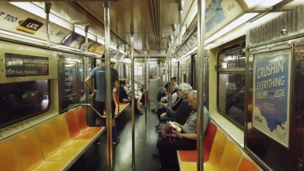 Nueva York City Septiembre 2019 Vista Interior Del Metro Manhattan — Vídeo de stock