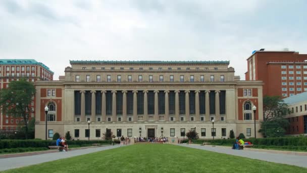 Nueva York City Septiembre 2019 Vista Biblioteca Butler Universidad Columbia — Vídeo de stock