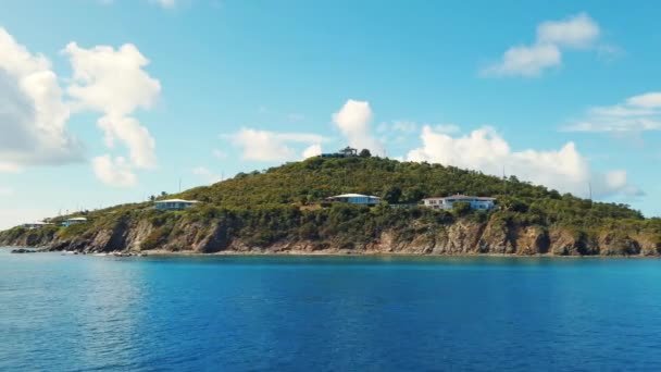 Ilha Com Casas Luxo John Ilhas Virgens — Vídeo de Stock