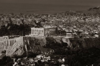 Atina silueti Akropolis, Yunanistan ile Lykavitos Dağı 'ndan izlendi.