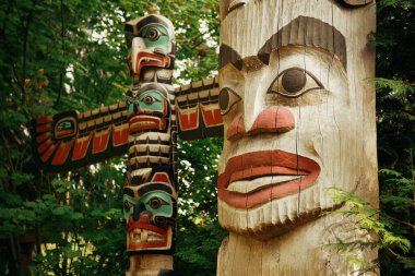 Totem Kutbu Capilano Parkı, Vancouver, Kanada.