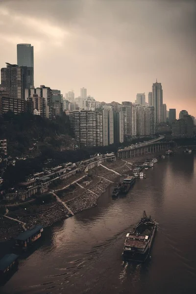 Luftaufnahme Städtischer Gebäude Und Stadtsilhouette Chongqing — Stockfoto