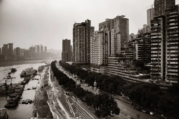 Widok Powietrza Budynki Miejskie Panoramę Miasta Chongqing — Zdjęcie stockowe