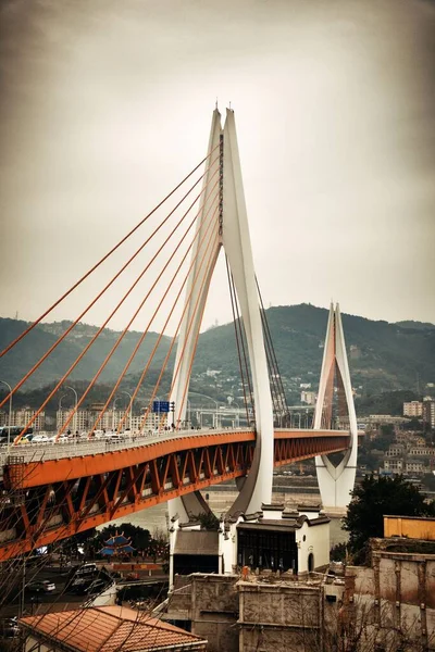 Bro Och Stad Urban Arkitektur Chongqing Kina — Stockfoto