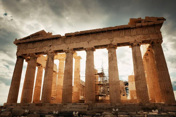 希腊雅典雅典卫城的帕台农神庙特写 — 图库照片