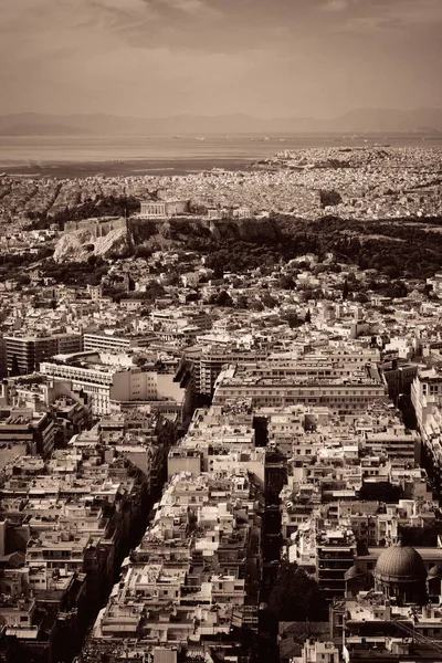 Athene Stadsgezicht Met Akropolis Van Bovenaf Bekeken Griekenland — Stockfoto